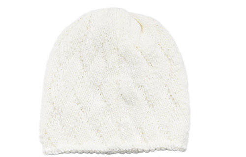 Gebreide Dames Muts met teddy voering - Ecru