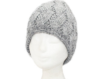 Gebreide Dames Muts met teddy voering - L. Grey