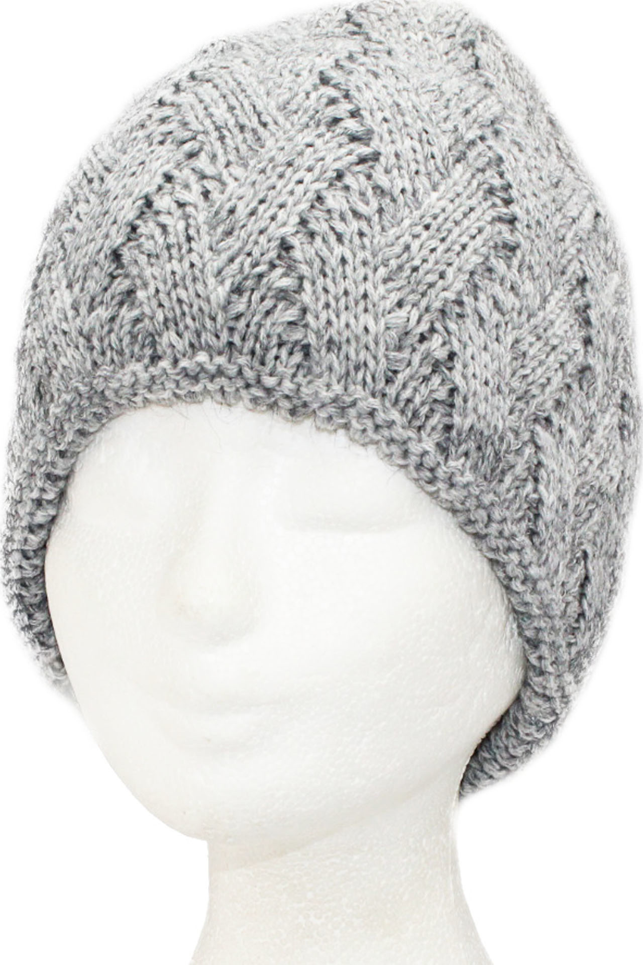 Gebreide Dames Muts met teddy voering - L. Grey