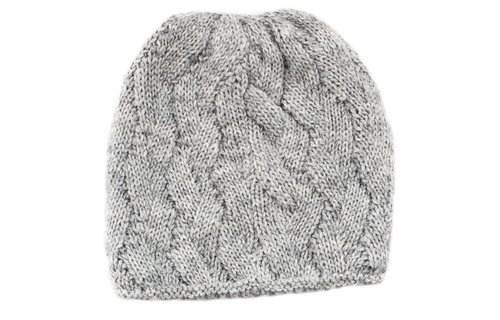 Gebreide Dames Muts met teddy voering - L. Grey