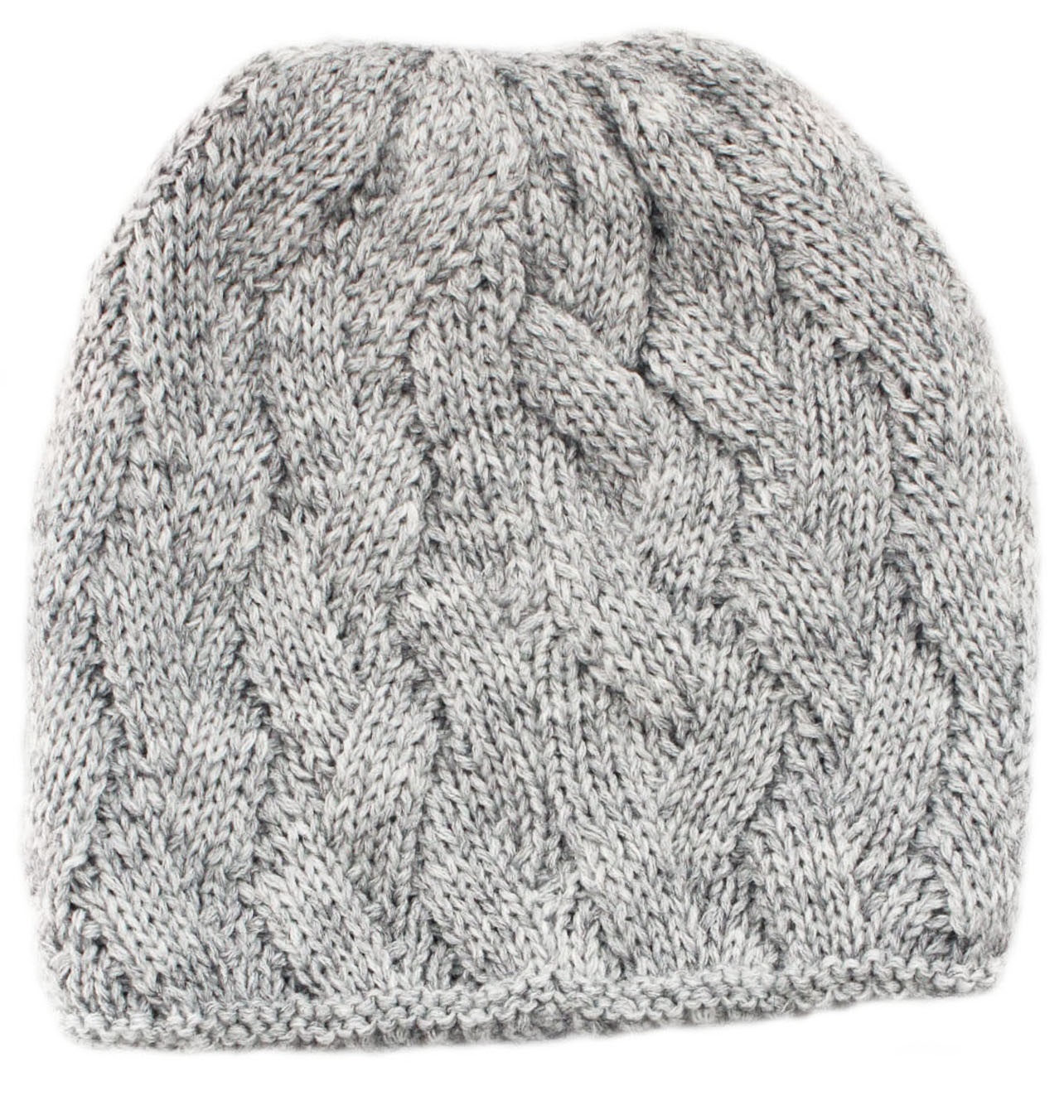 Gebreide Dames Muts met teddy voering - L. Grey