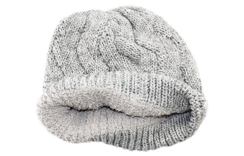 Gebreide Dames Muts met teddy voering - L. Grey