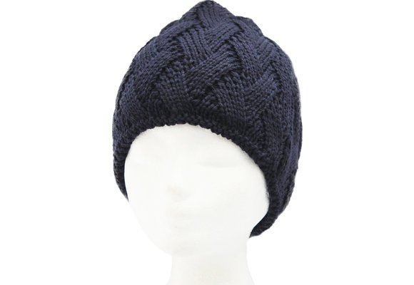 Gebreide Dames Muts met teddy voering - new Navy