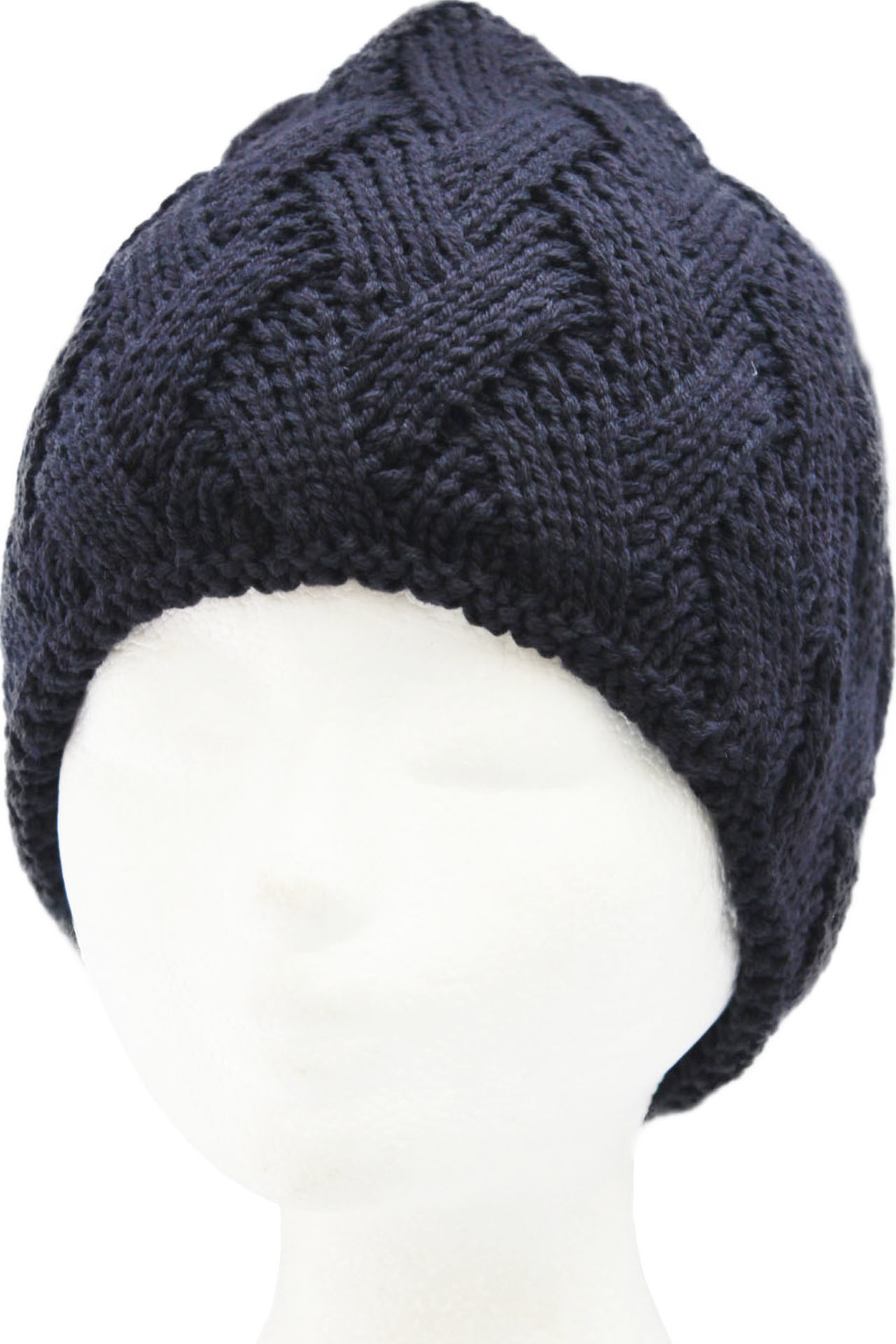 Gebreide Dames Muts met teddy voering - new Navy