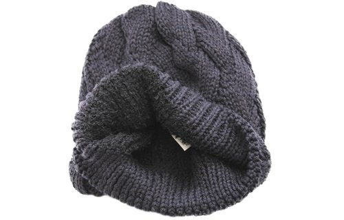 Gebreide Dames Muts met teddy voering - new Navy