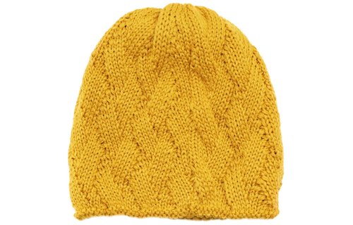 Gebreide Dames Muts met teddy voering - Gold