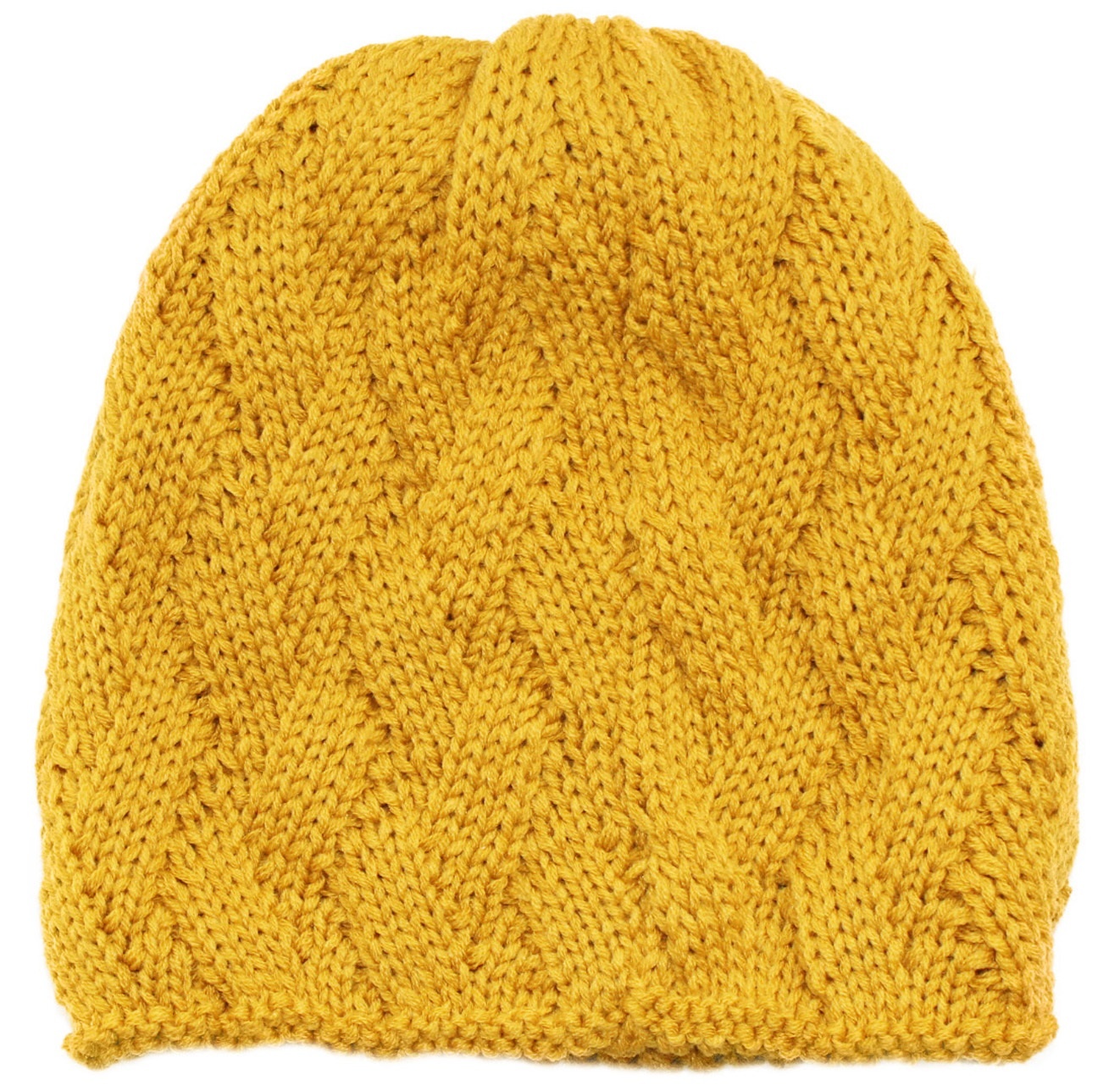 Gebreide Dames Muts met teddy voering - Gold