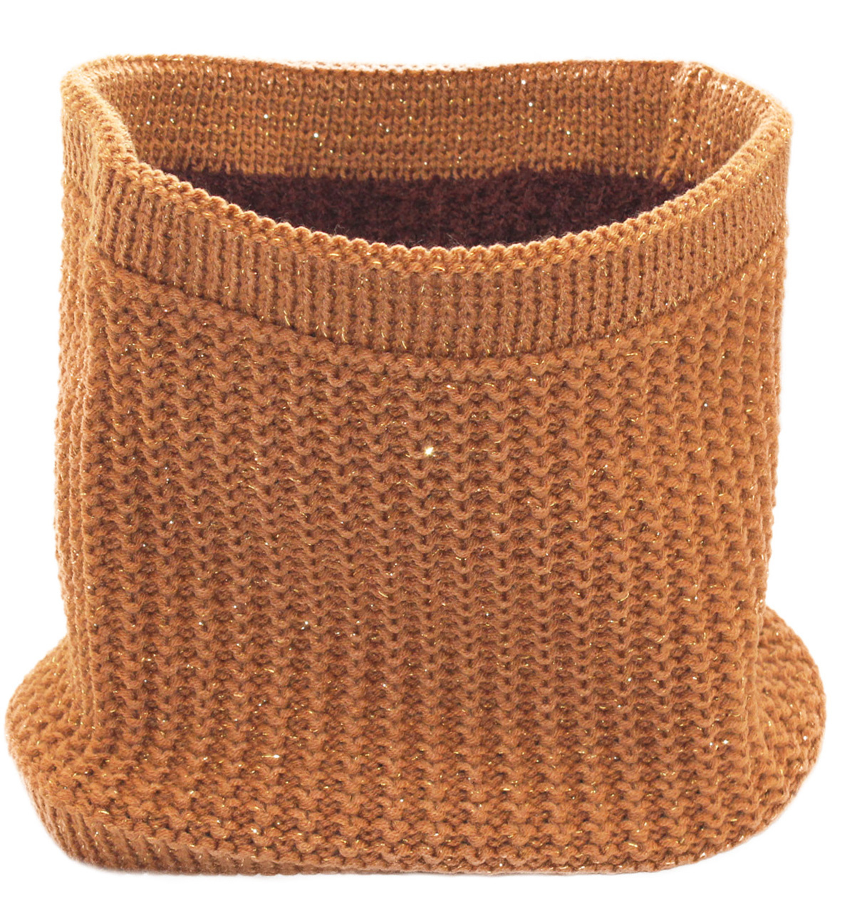Colsjaal Dames  "Neckwarmer lurex" -   Cognac