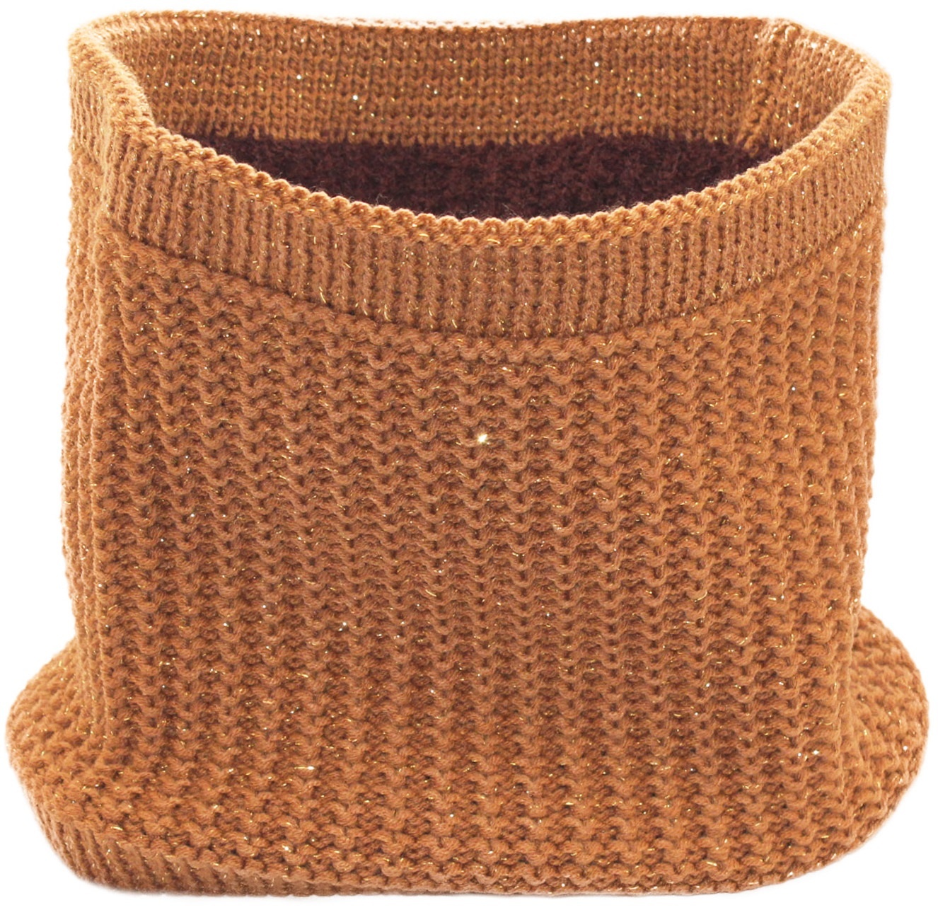 Colsjaal Dames  "Neckwarmer lurex" -   Cognac