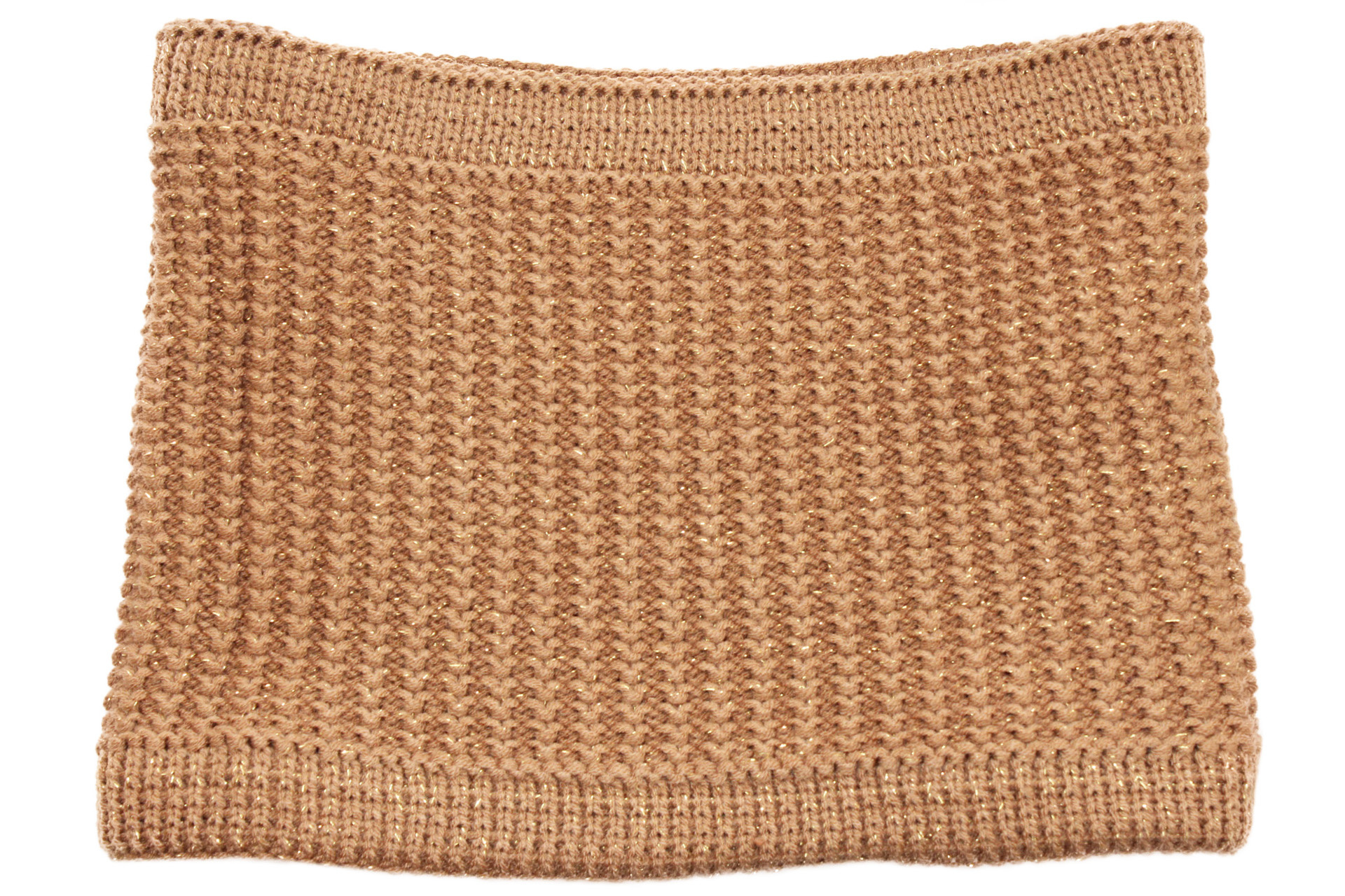 Colsjaal Dames  "Neckwarmer lurex" -   Cognac