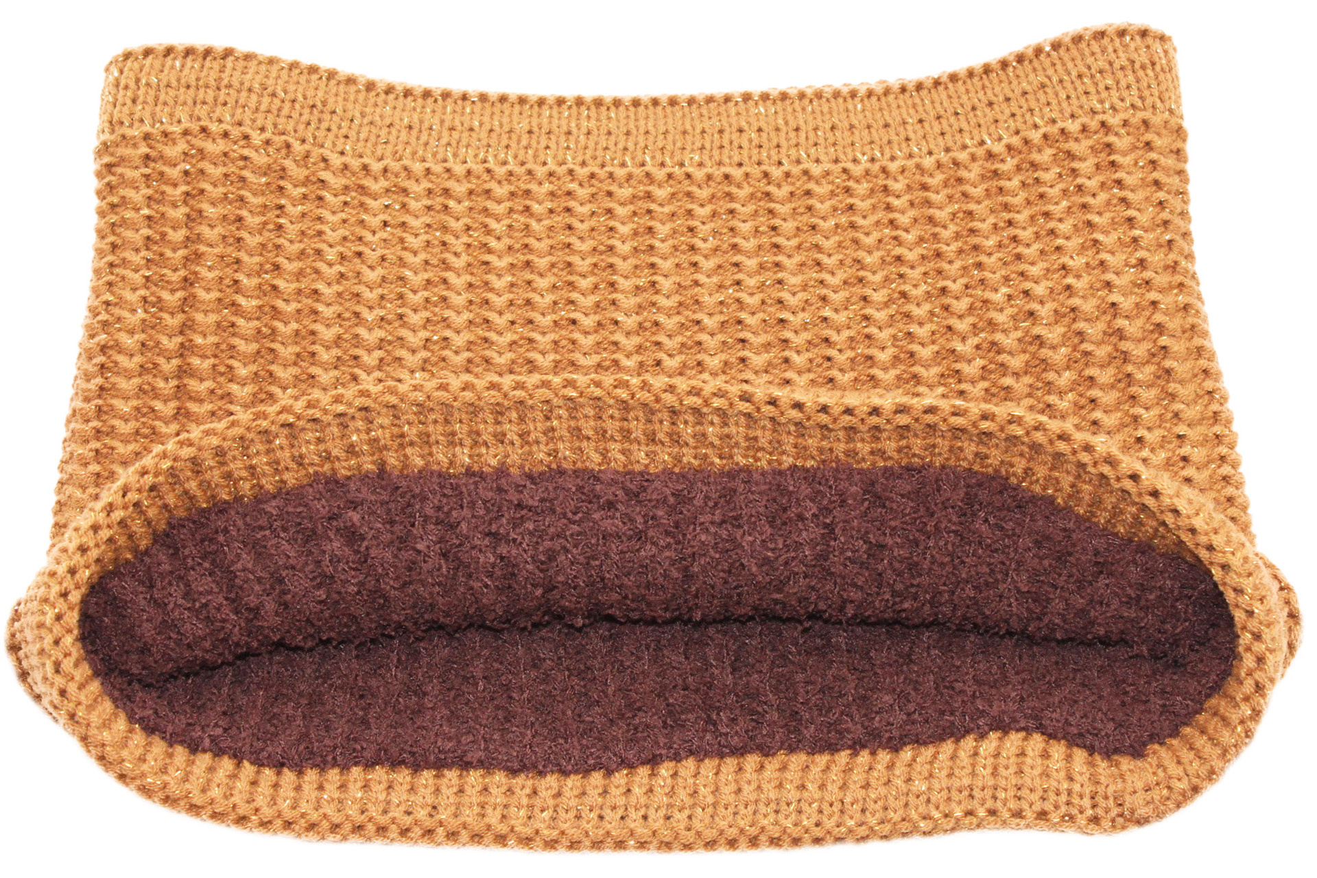 Colsjaal Dames  "Neckwarmer lurex" -   Cognac