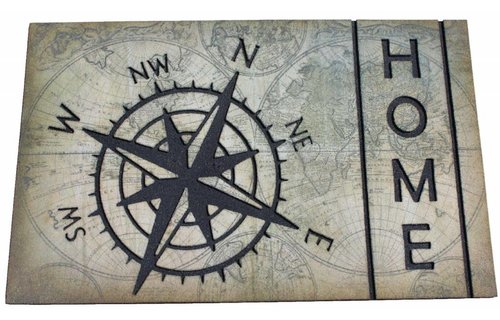 Deurmat rubber "ECO Master" Compass Old Map 45x75 cm.