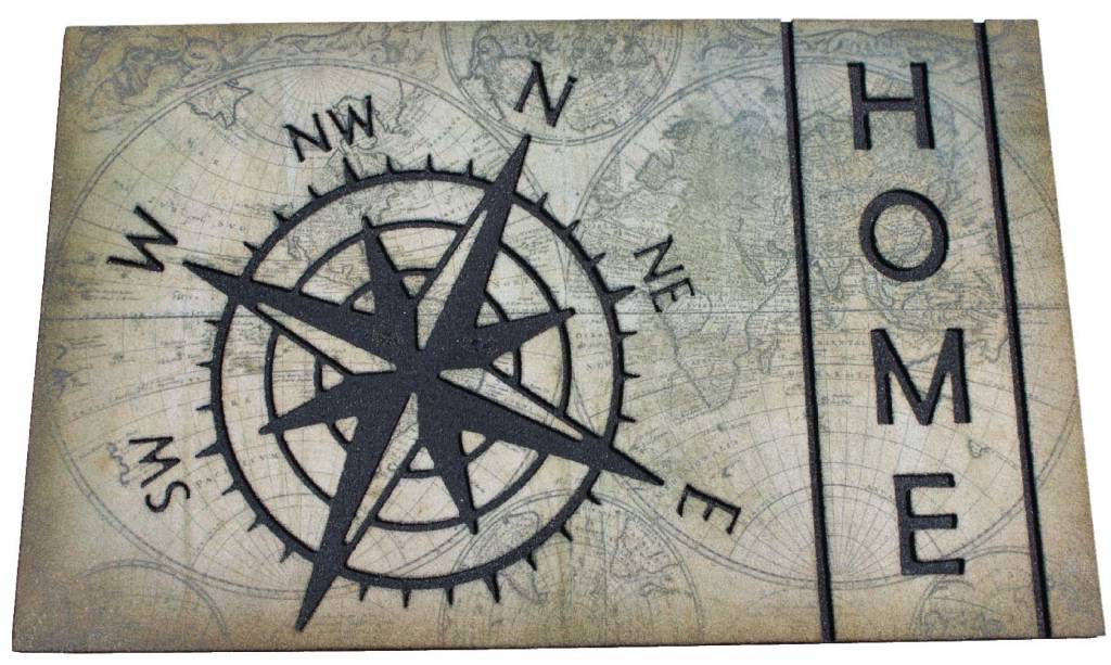 Deurmat rubber "ECO Master" Compass Old Map 45x75 cm.