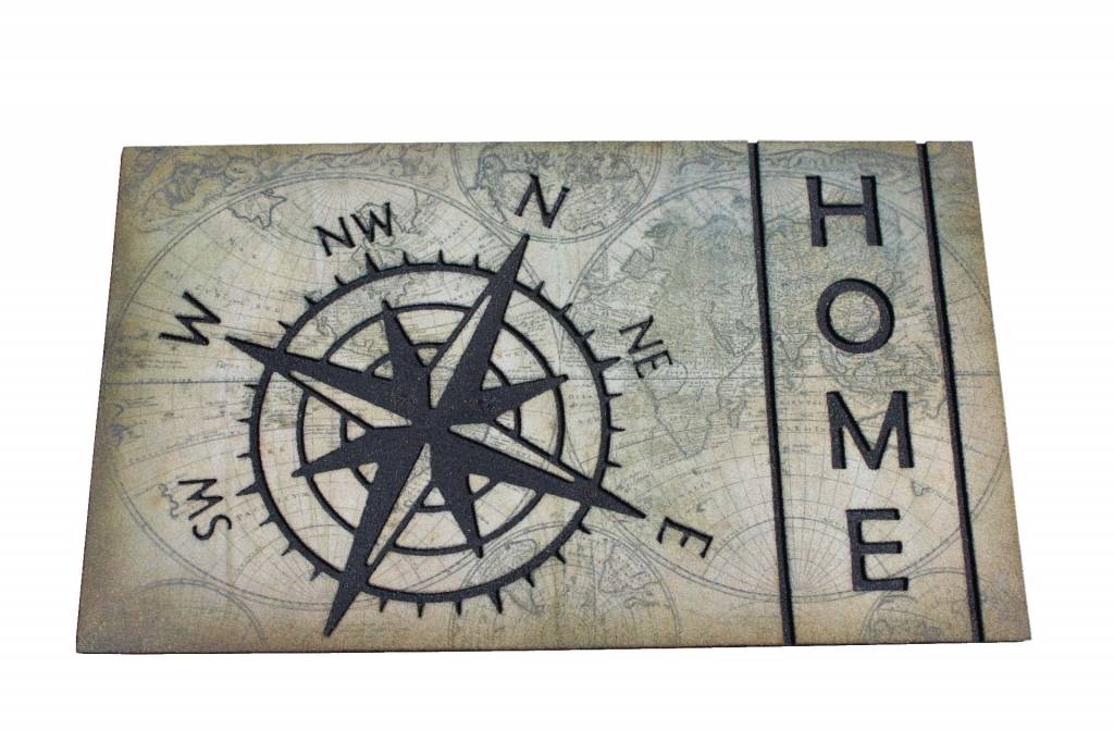 Deurmat rubber "ECO Master" Compass Old Map 45x75 cm.