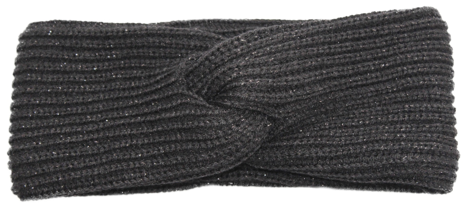 Gebreide Dames Haarband  "Lurex" -  Black