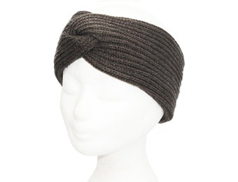 Gebreide Dames Haarband  "Lurex" -   Khaki