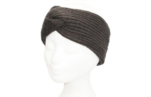 Gebreide Dames Haarband  "Lurex" -   Khaki
