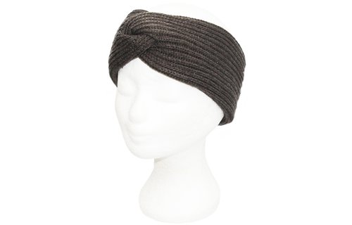 Gebreide Dames Haarband  "Lurex" -   Khaki