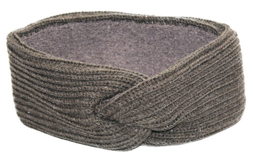 Gebreide Dames Haarband  "Lurex" -   Khaki