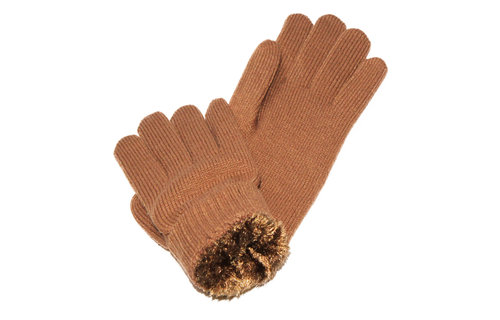 Dames Handschoenen met pels "Basic"   Cognac Dames Handschoenen met pels "Basic"   Cognac