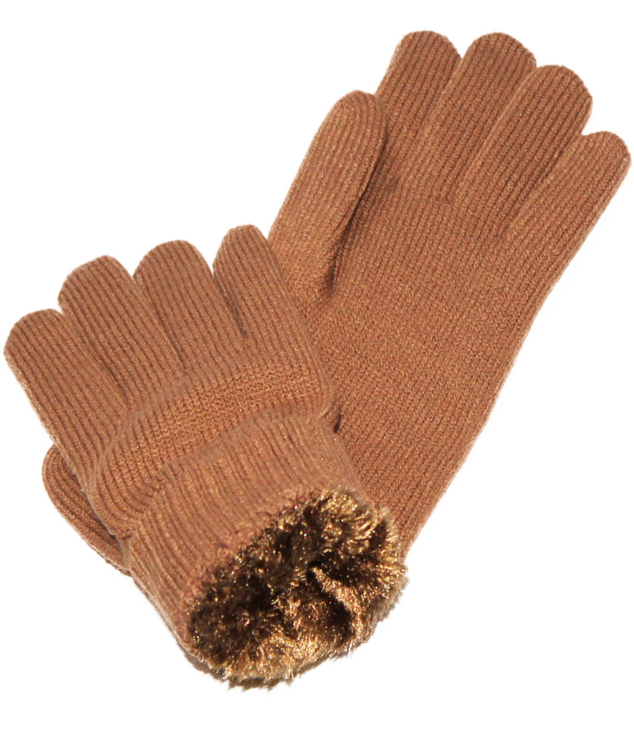 Dames Handschoenen met pels "Basic"   Cognac Dames Handschoenen met pels "Basic"   Cognac