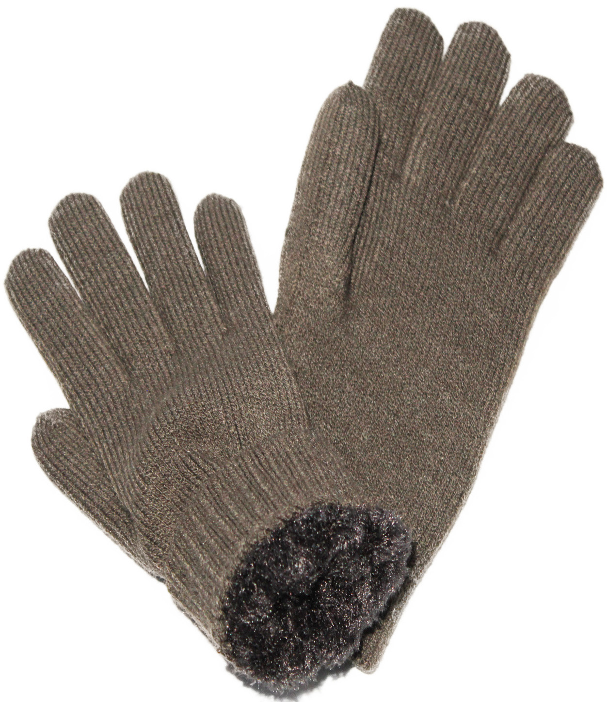 Dames Handschoenen met pels "Basic"   Khaki Dames Handschoenen met pels "Basic"   Khaki