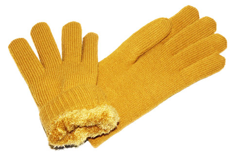 Dames Handschoenen met pels "Basic"    Gold