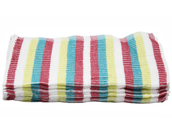 Vaatdoek 100% Katoen gestreept Multicolor 36 x 36 cm. - 5 stuks