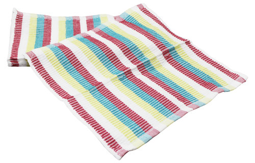 Vaatdoek 100% Katoen gestreept Multicolor 36 x 36 cm. - 5 stuks