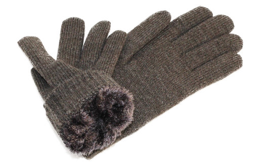 Dames Handschoenen met pels "Lurex"    d. Green Dames Handschoenen met pels "Lurex"    d. Green
