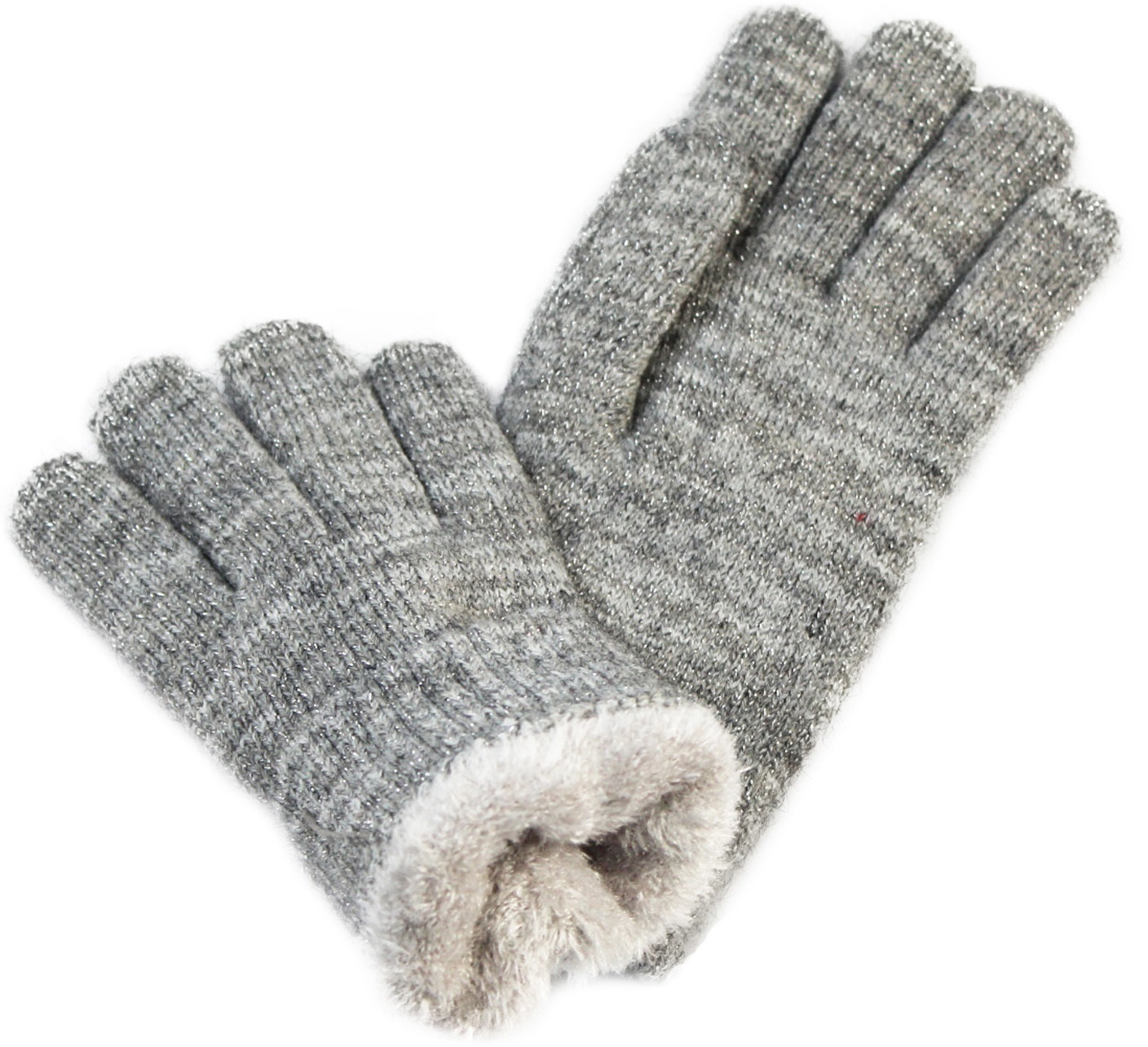 Dames Handschoenen met pels "Lurex"    L. Grey