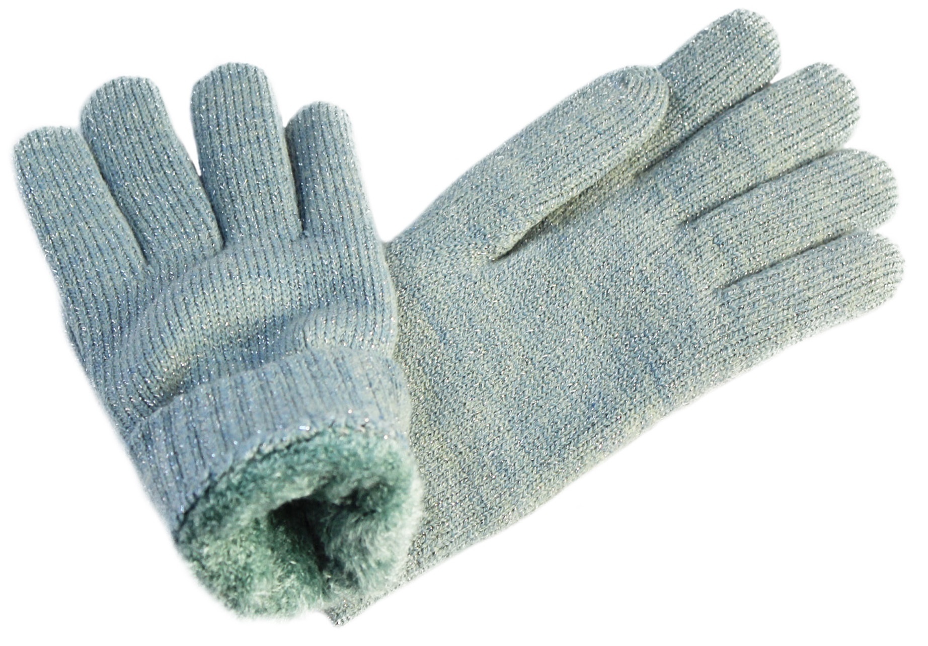 Dames Handschoenen met pels "Lurex"    Mint