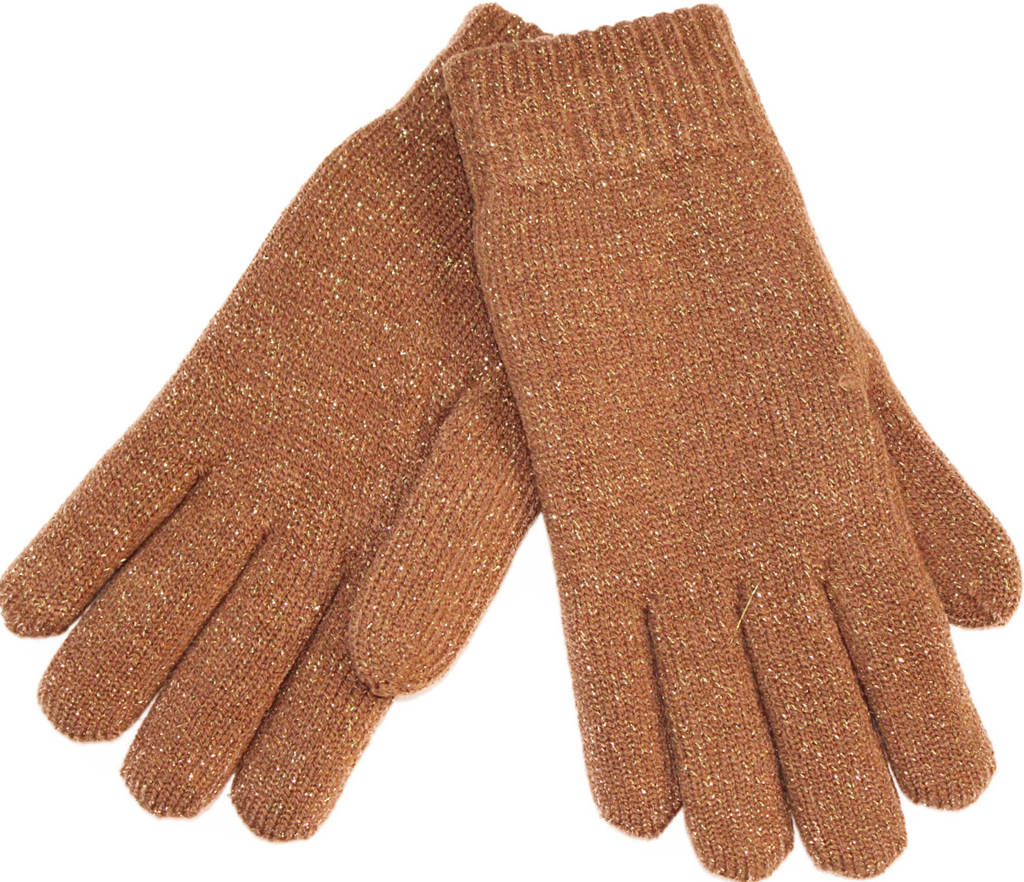 Dames Handschoenen met pels "Lurex"    Cognac