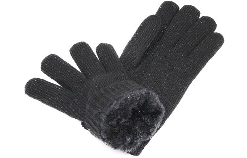 Dames Handschoenen met pels "Lurex"    Black Dames Handschoenen met pels "Lurex"    Black