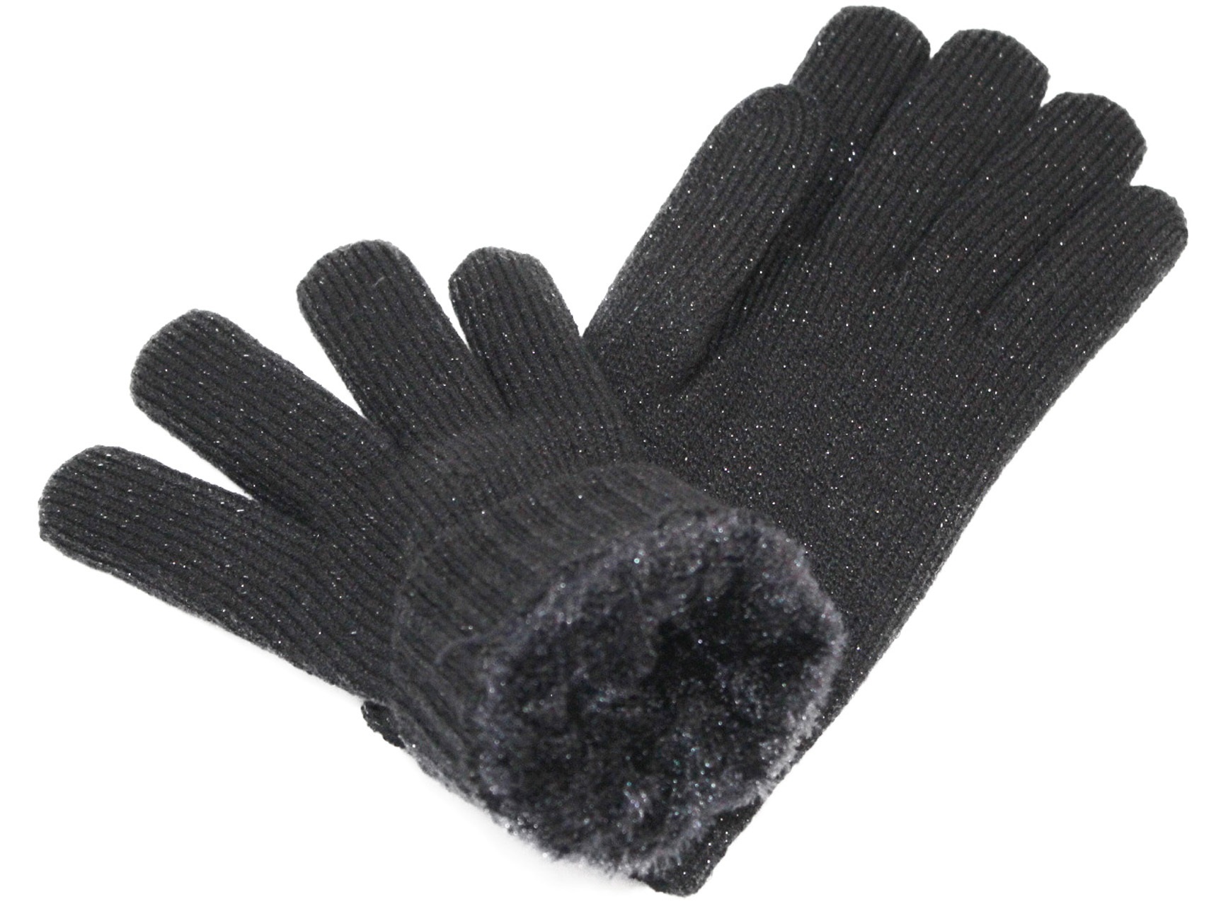Dames Handschoenen met pels "Lurex"    Black Dames Handschoenen met pels "Lurex"    Black