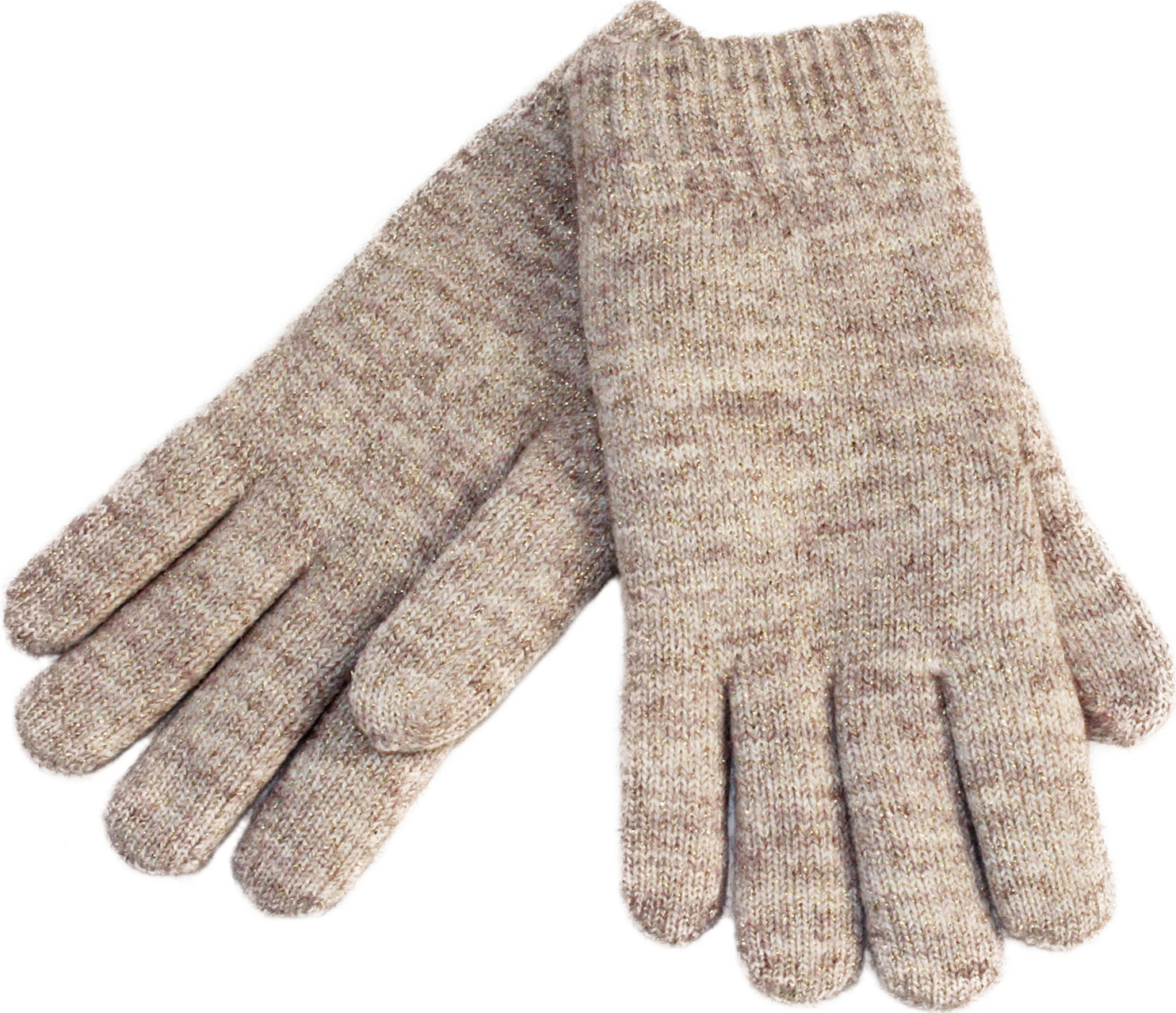 Dames Handschoenen met pels "Lurex"    Beige