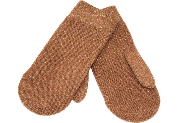 Dames Wanten met pels  "Lurex"    Cognac