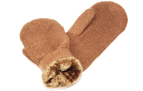 Dames Wanten met pels  "Lurex"    Cognac Dames Wanten met pels  "Lurex"    Cognac