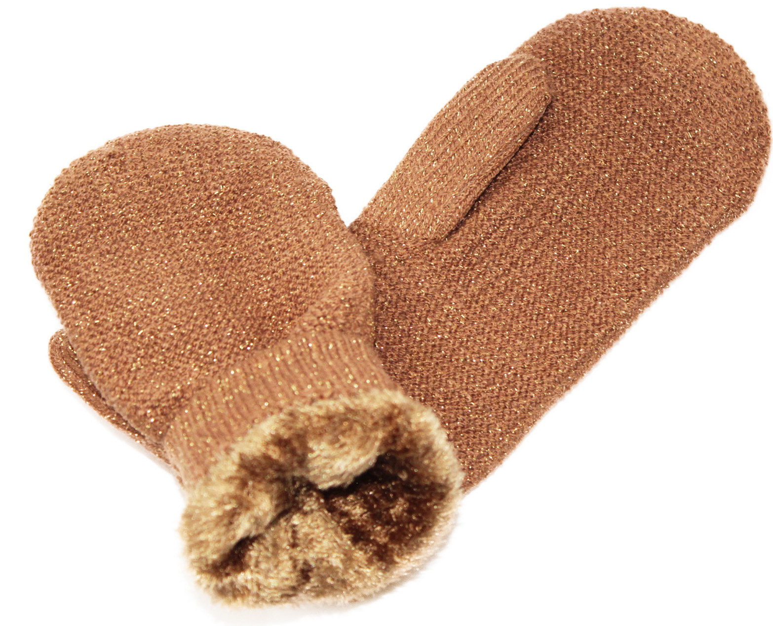 Dames Wanten met pels  "Lurex"    Cognac Dames Wanten met pels  "Lurex"    Cognac