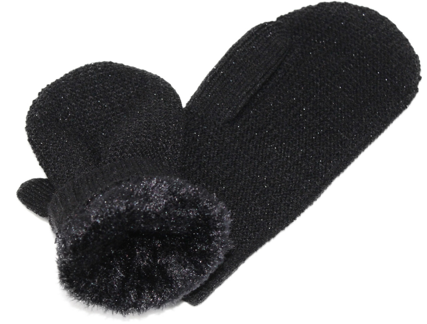 Dames Wanten met pels  "Lurex"    Black