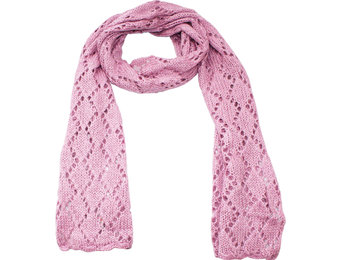 Gebreide Dames Sjaal , haakpatroon  - Pink