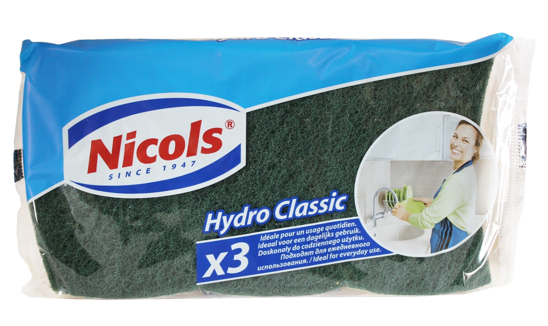 Schuurspons  -  Hydro Classic  groen , 3 st. Schuurspons  -  Hydro Classic  groen , 3 st.