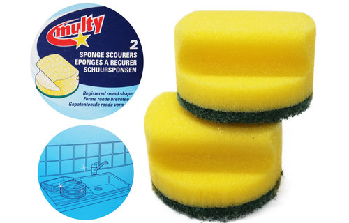 Multy Schuurspons rond - 2 stuks Multy Schuurspons rond - 2 stuks