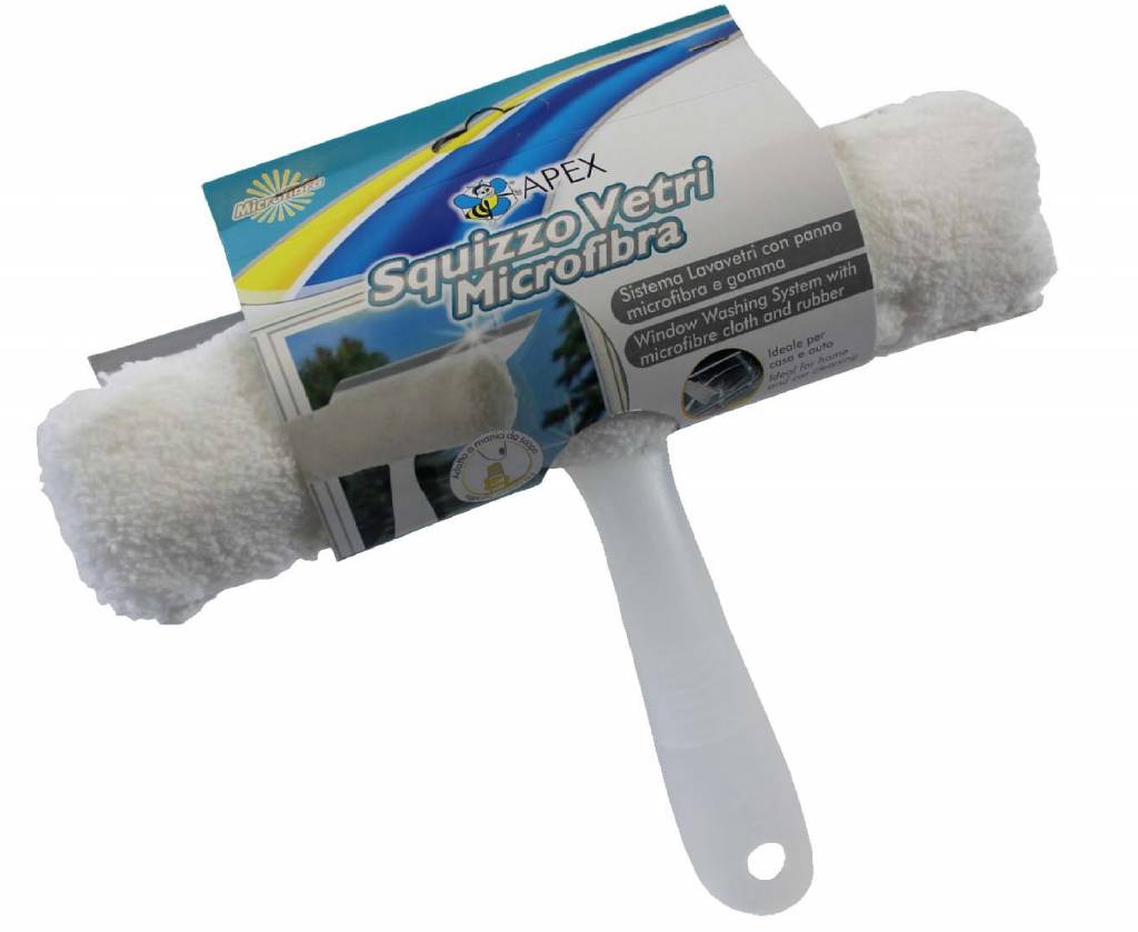 Raamwasser met Microvezeldoek en aftrekker Raamwasser met Microvezeldoek en aftrekker