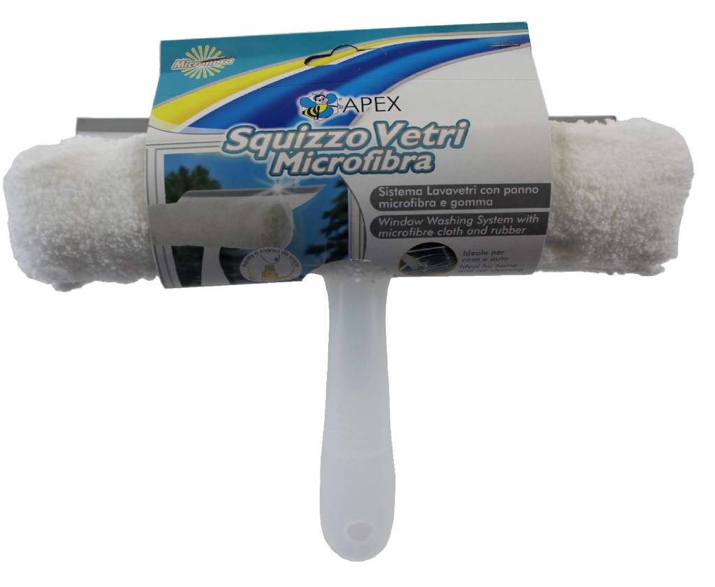 Raamwasser met Microvezeldoek en aftrekker Raamwasser met Microvezeldoek en aftrekker