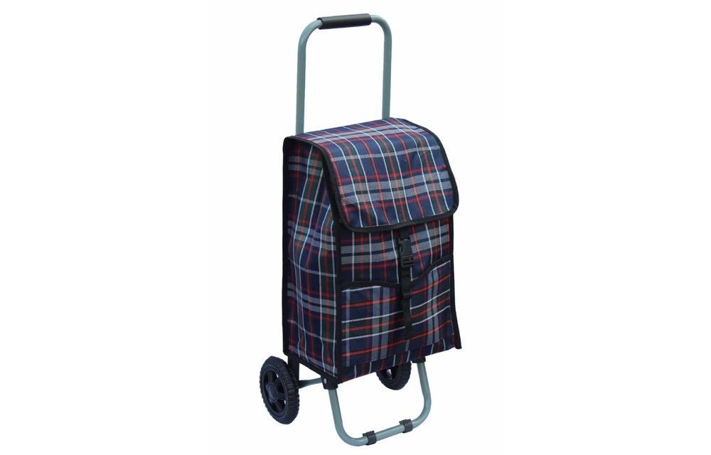 Boodschappentrolley 24 L. Blauw / Groen geruit (Mini formaat) Boodschappentrolley 24 L. Blauw / Groen geruit (Mini formaat)