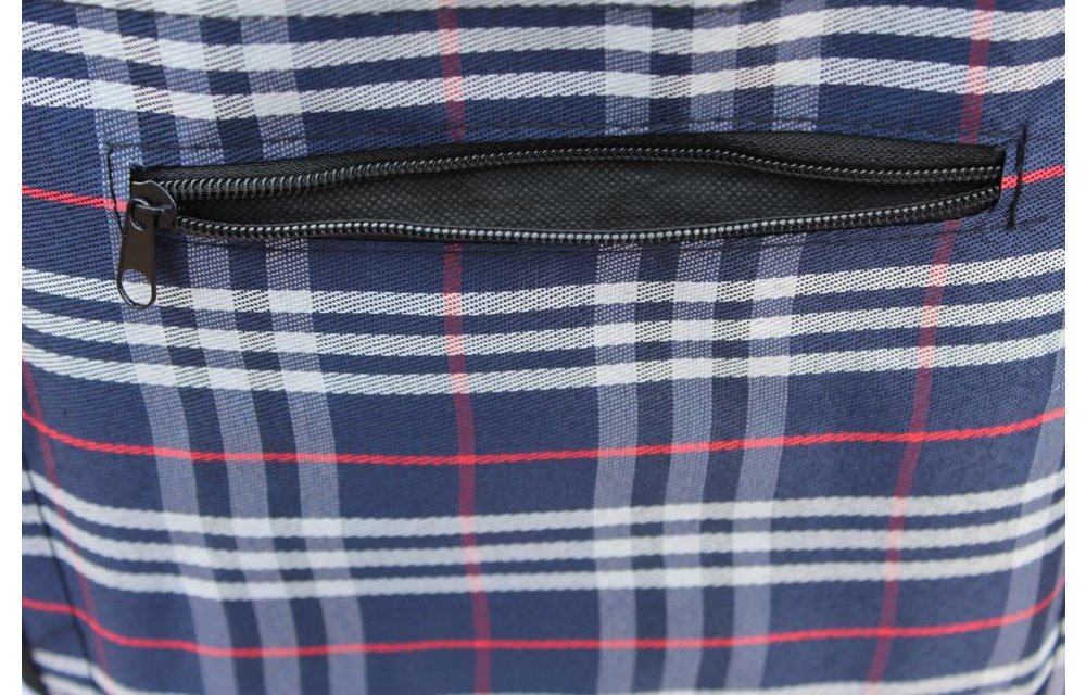Boodschappentrolley 24 L. Blauw / Wit geruit (Mini formaat) Boodschappentrolley 24 L. Blauw / Wit geruit (Mini formaat)