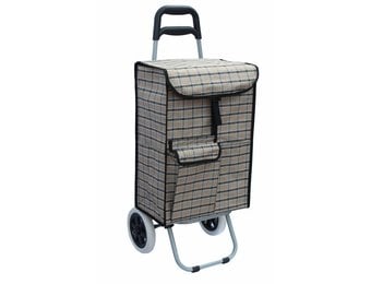 Boodschappentrolley 40 L. Beige / Zwart geruit