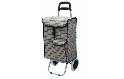 Boodschappentrolley 40 L. Beige / Zwart geruit