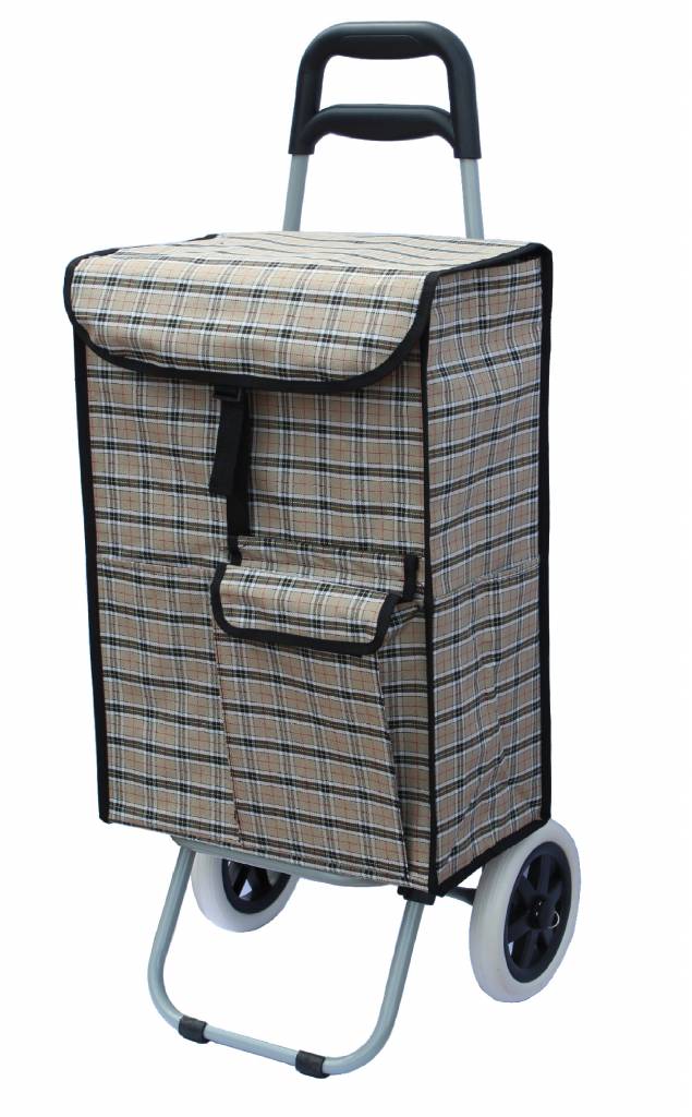 Boodschappentrolley 40 L. Beige / Zwart geruit